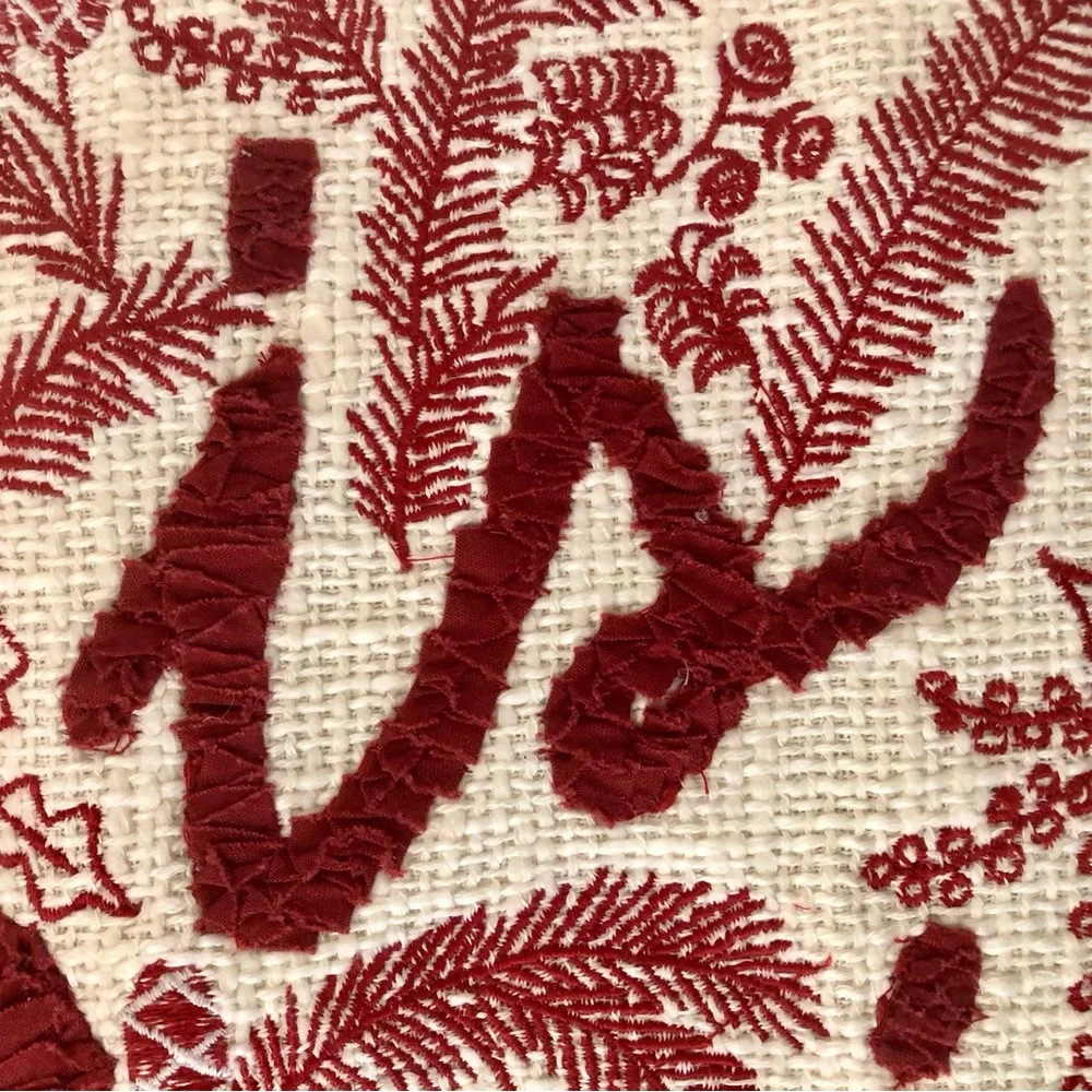 Pottery Barn All is Bright Embroidered Lumbar Throw Pillow Cover